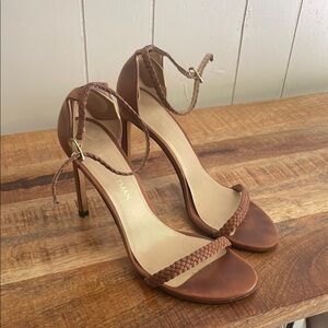 Stuart Weitzman Brown Heels with Stiletto and Ankle Strap